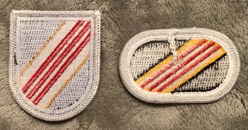 US Army 5th Special Forces Group Green Beret Flash & Oval Patch Set Insignia V2