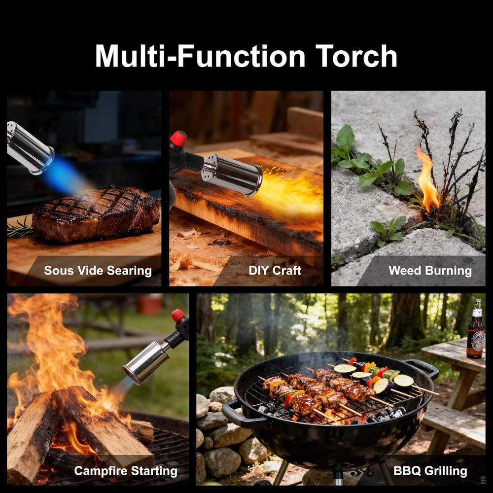 Heavy Duty Propane Torch 3272°F - Professional Multi-Use Torch with Adjustabl...