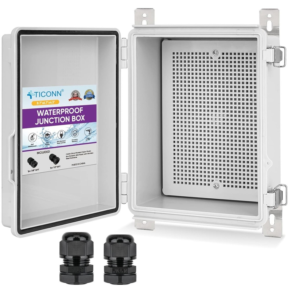 High-Quality Waterproof Junction Box | Includes Mounting Plate & Brackets