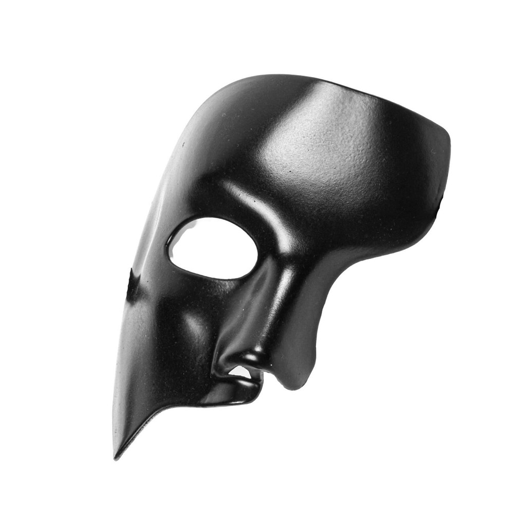 Black Phantom Half Face Mask for Classic Opera and Masquerade
