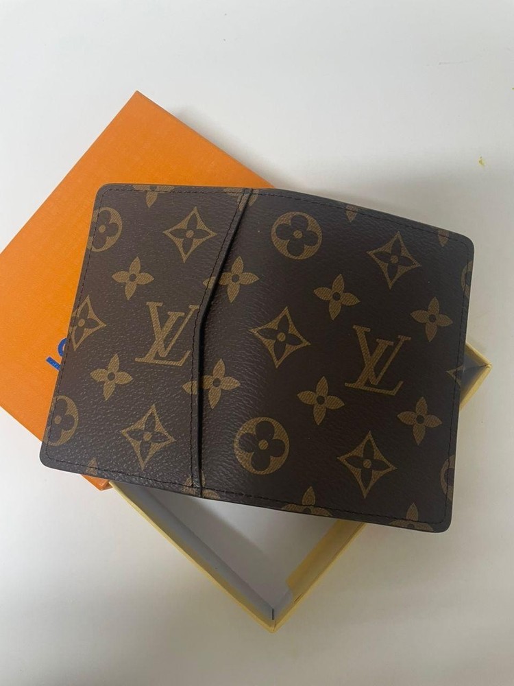 LV Louis Vuitton Pocket Organizer Monogram Eclipse Brown