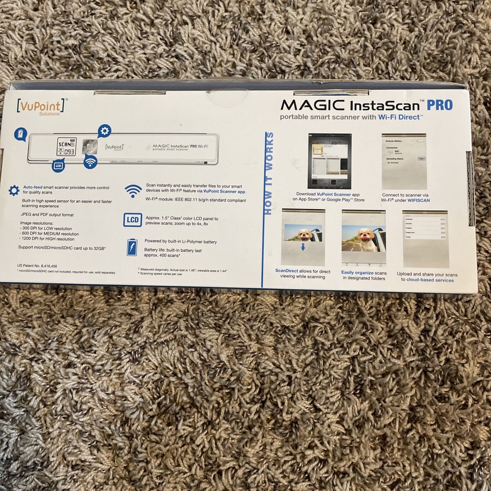 VuPoint Magic InstaScan Pro Portable Wi-Fi Smart Scanner