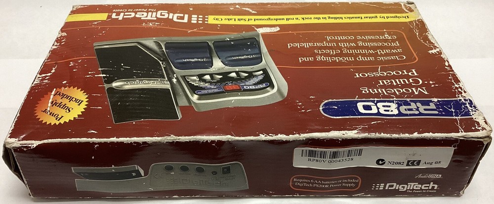 DigiTech RP80 Multi Effects Pedal Modeling Guitar Processor w/ Power Supply Box