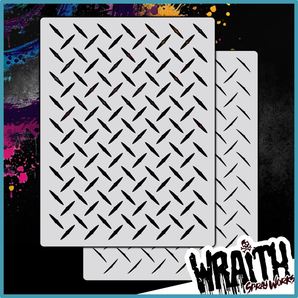 Diamond Plate #1 - Reusable Airbrush Stencil Template