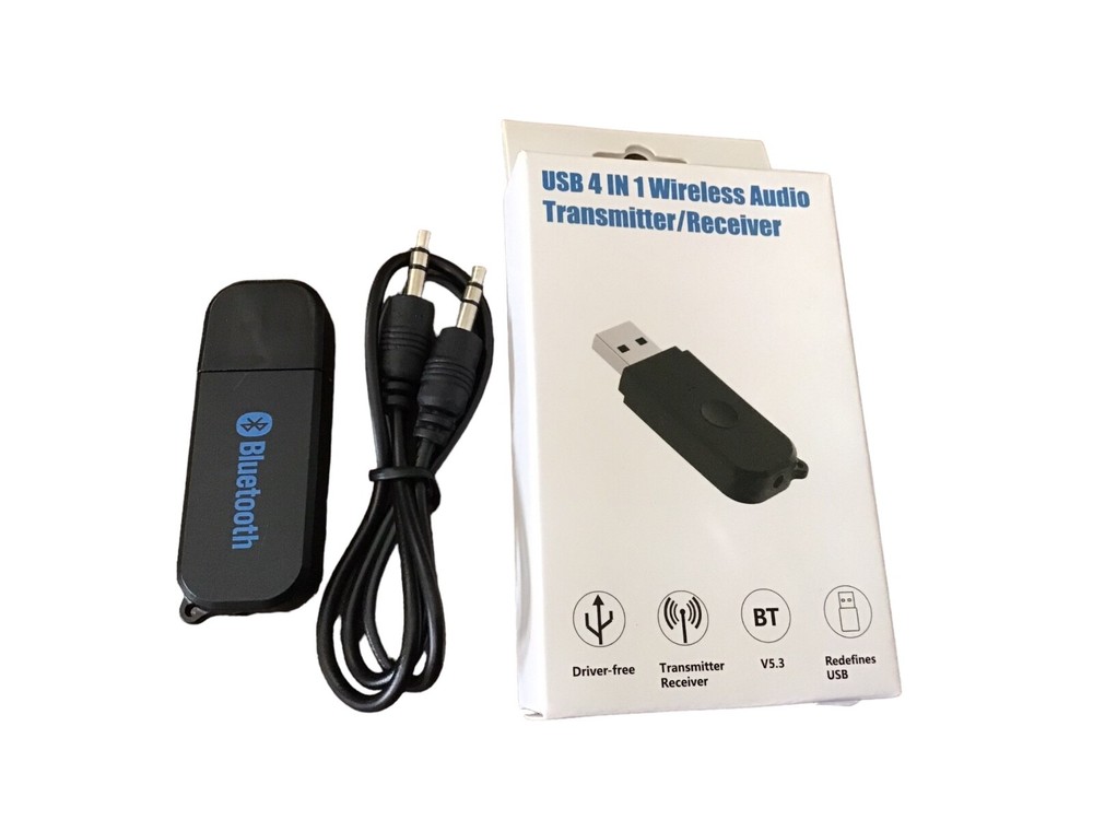 USB 4 In 1 Wireless Audio Transmitter Receiver 5.3 USB