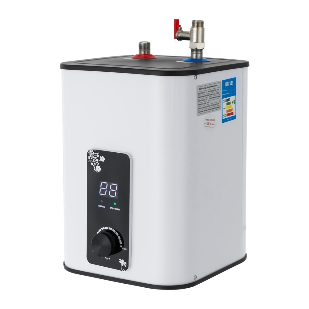 8L Electric Mini Tank Water Heater Instant Hot Water Heater Rectangle 1500W