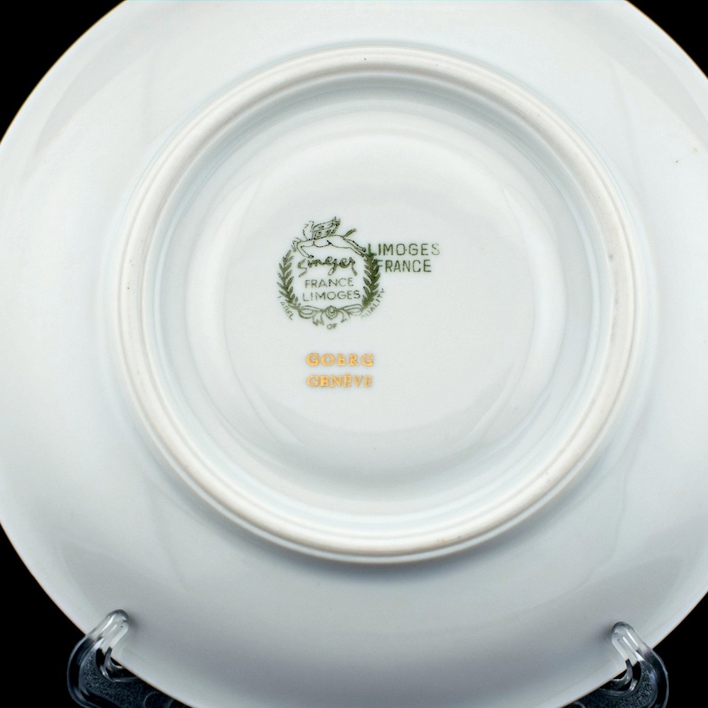 Salad Plate - Maroon & Platinum - Singer Limoges