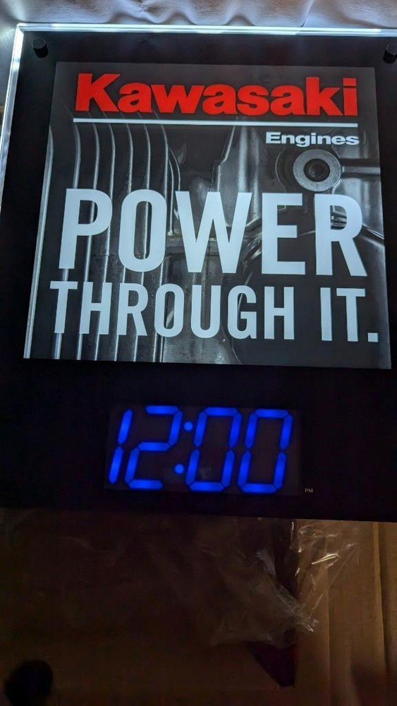 Kawasaki Engines Power Through It LED Wall Clock
