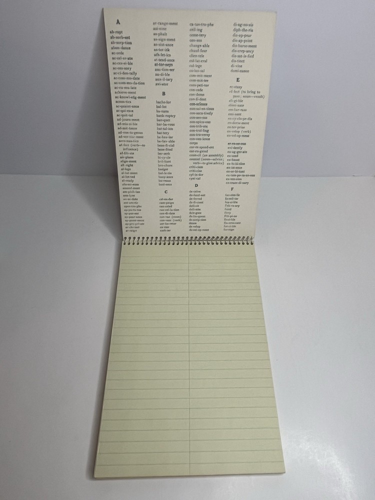 Vintage 1986 Mead Spell-write Sterno Notebook