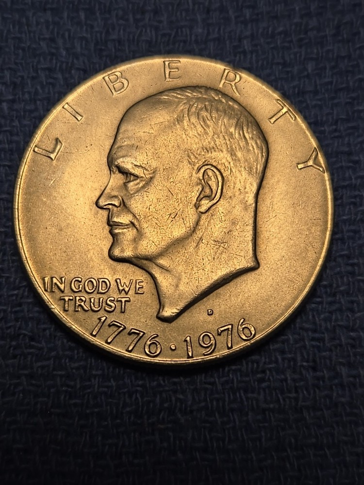 Two Bicentennial Eisenhower $1. D, No Mint Mark.