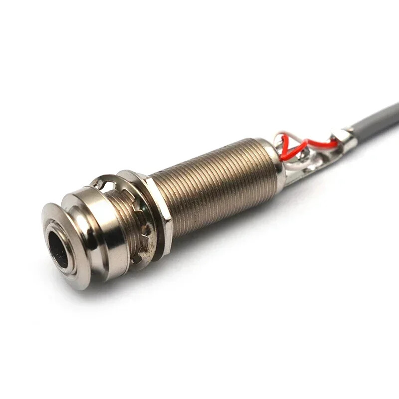 Acoustic Guitar Endpin Jack Wire 6.35 Pin Jack Socket 3 Pin Plug