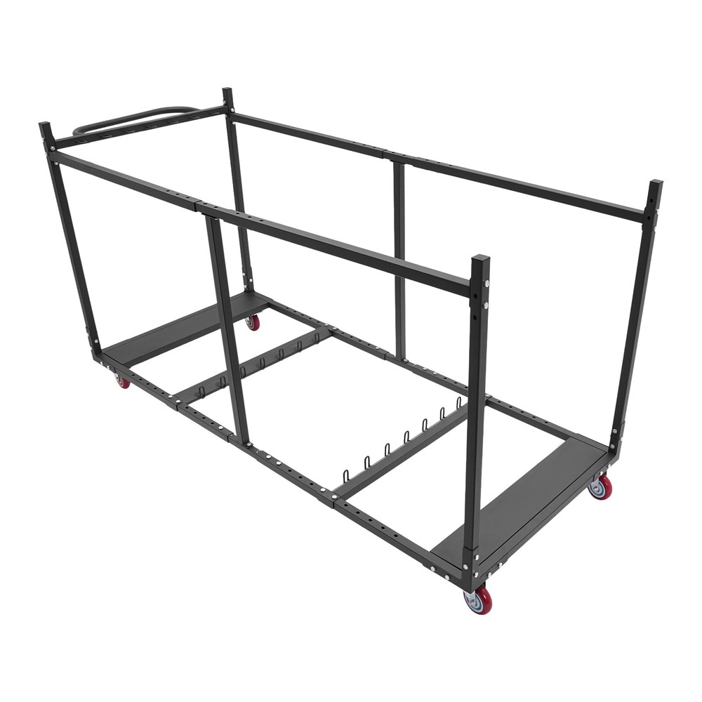 Folding Table Cart for 10 Tables, Adjustable with 4 Easy-Move Wheels