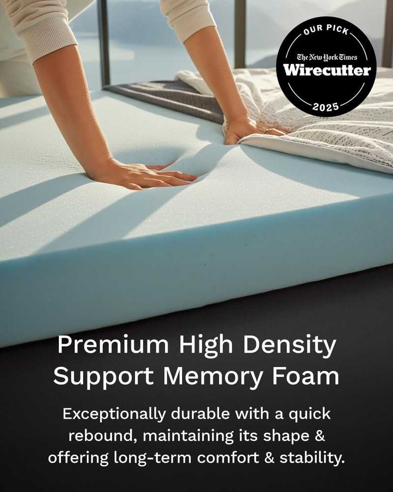 ViscoSoft 3 Inch Memory Foam Mattress Topper Queen - Select High Density