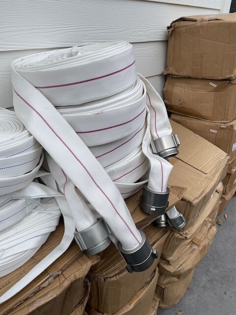 2" fire hose x 100' NPT thread couplings