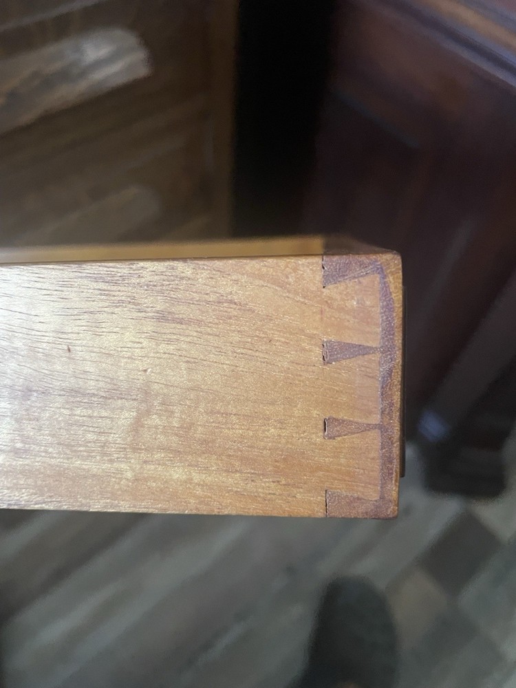 FLAME MAHOGANY DROP FRONT MECHANICAL DESK, ATTR. HERTER