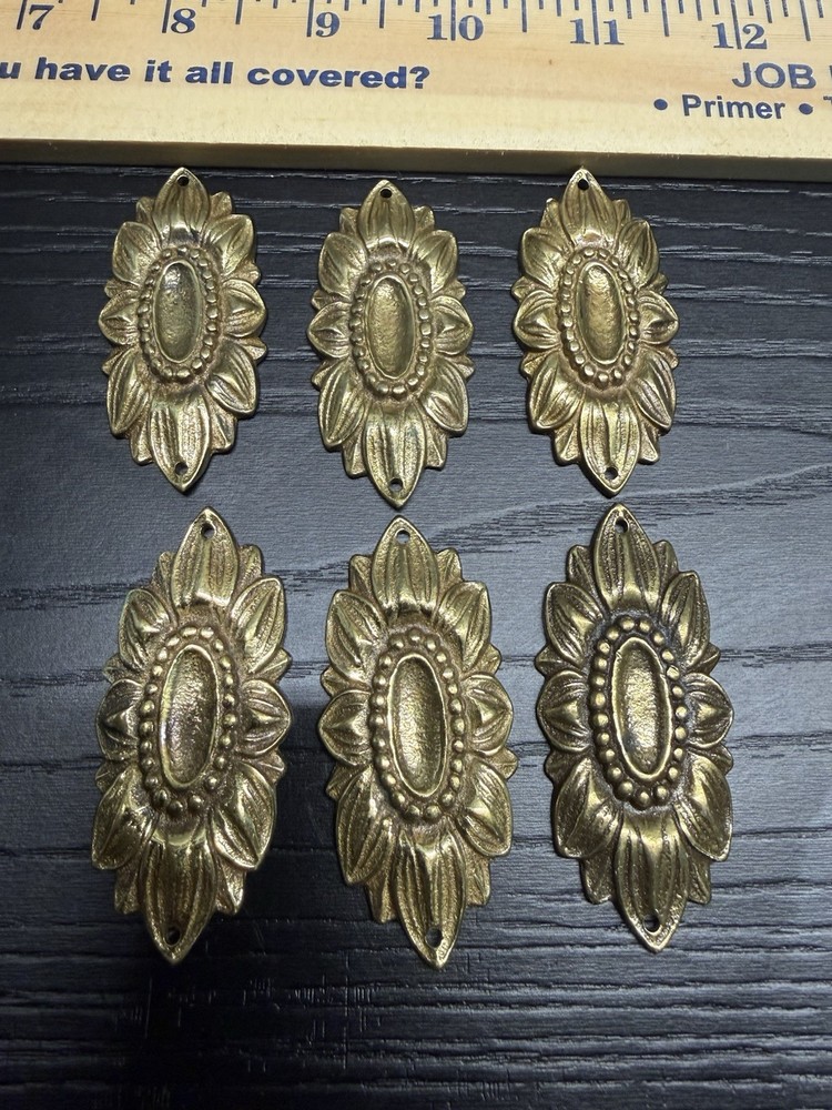 6 Vintage, Solid Brass, Decorative Ormolu Cabinets Antique (58)
