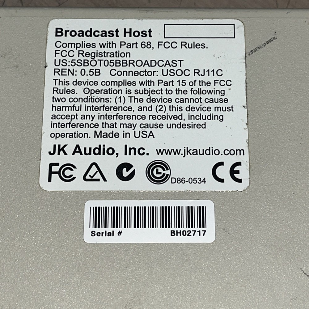 JK AUDIO BROADCAST HOST DIGITAL HYBRID