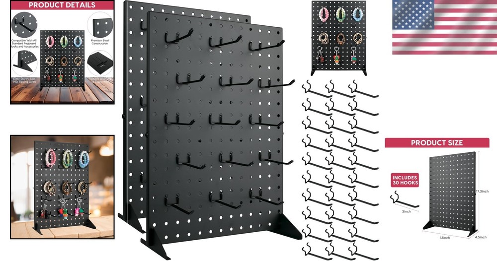 Desk Pegboard Panels with Merchandise Display Rack