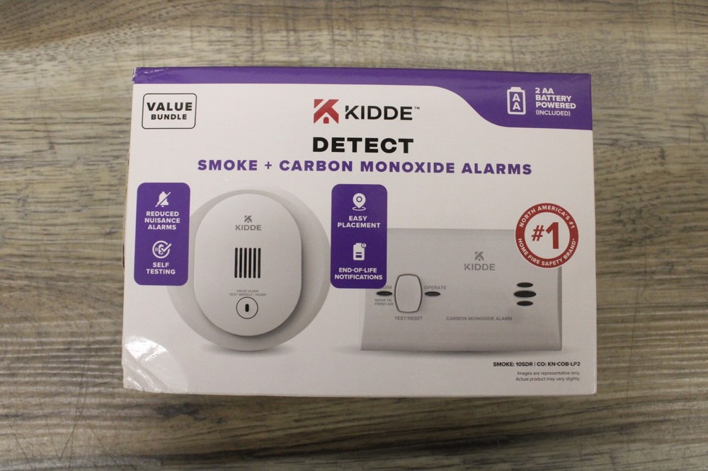 Kidde 4" Smoke Detector 10SDR & Carbon Monoxide KN-COB-LP2 2-Pack combo