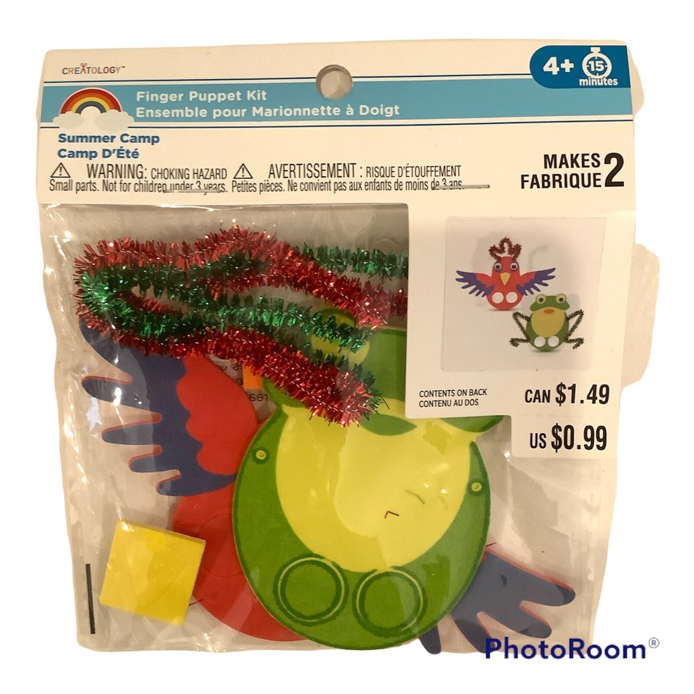 Creatology Finger Puppet Parrot Frog Activity New