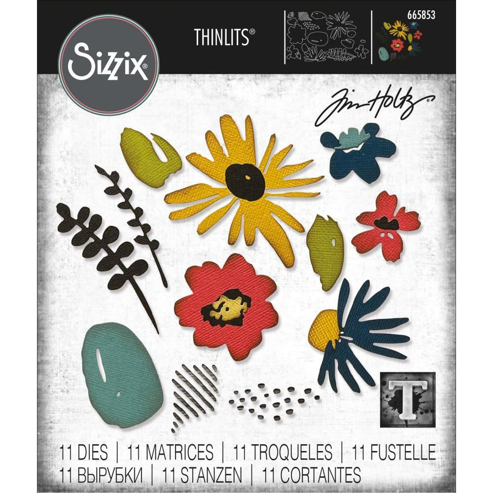 Tim Holtz Sizzix Thinlits Die ~ MODERN FLORISTRY ~ Alterations 665853