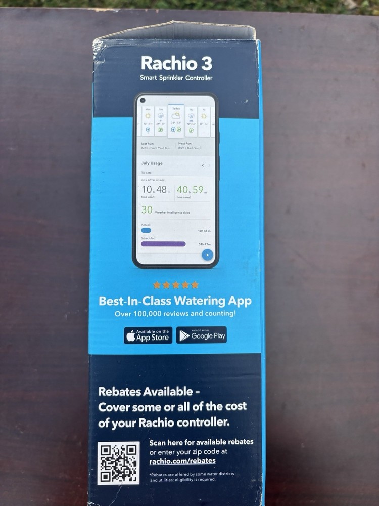 Rachio 3 Wi-Fi Smart Sprinkler Controller (16-Zone Remote Irrigation Control)