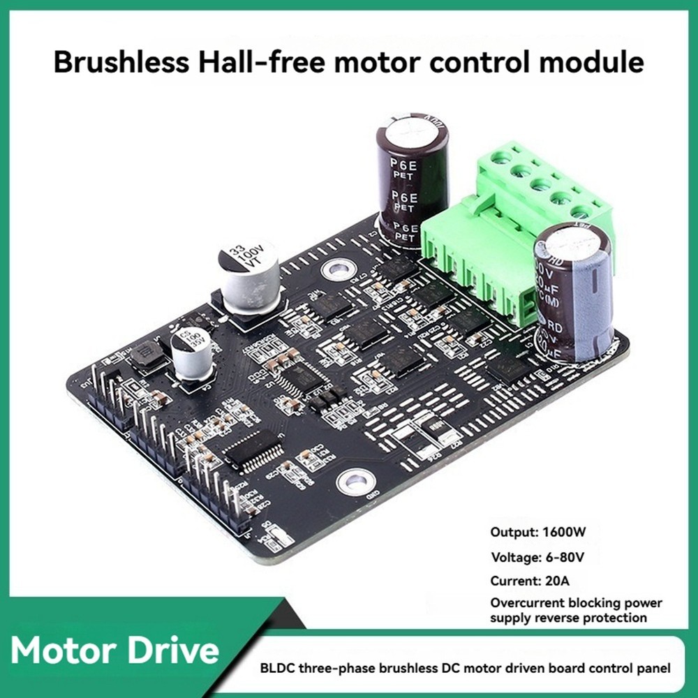 DC 6-80V BLDC Three Phase Brushless DC Motor Controller PWM High Performance - 19952