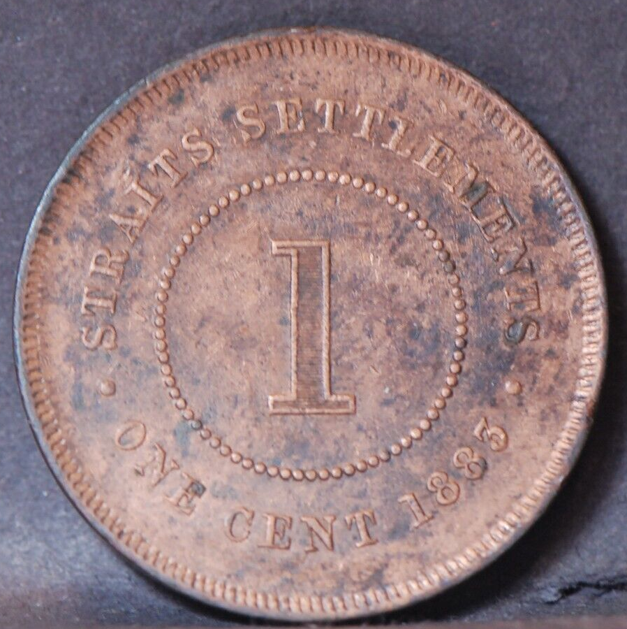 Straits Settlements, 1883 Cent, KM9, Extremely Fine, cleaned, 6-27