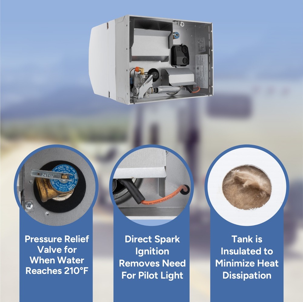 RecPro RV 6 Gallon Water Heater | 12V DC | 10K BTU