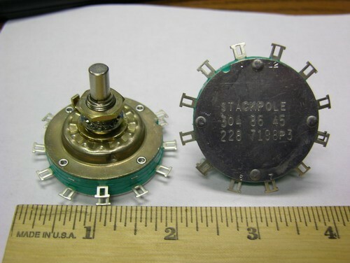 Stackpole 228 7198P3 Type 600 3P4T Rotary Switch 1 5/8" Diameter Panel Mount