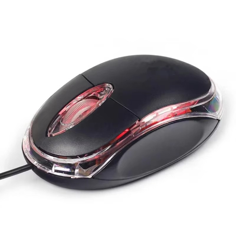 USB Wired Optical Mouse 3 Button Scroll Wheel LED For PC Laptop Mac Home Office