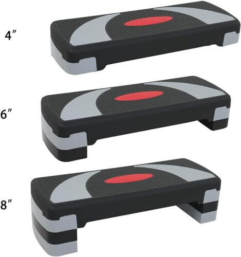 31" Aerobic Step Platform, Adjustable Height Exercise Workout Stepper, Stackable