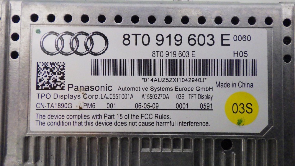 10 AUDI A4 Info Screen 8T0919603E