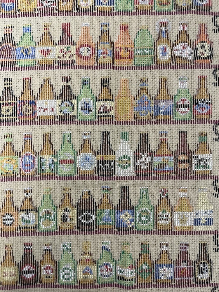 completed finished cross stitch Various drinks 12''x 24'' Gift