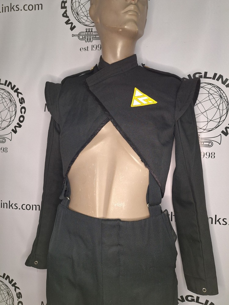 Black Cropped Marching Band Jacket Size 36 Regular - Authentic