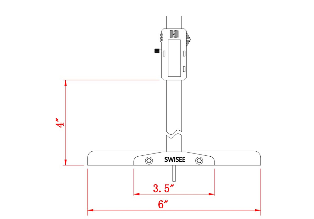Stainless Steel Digital Depth Caliper 0-6" with Extra-Large LCD Screen