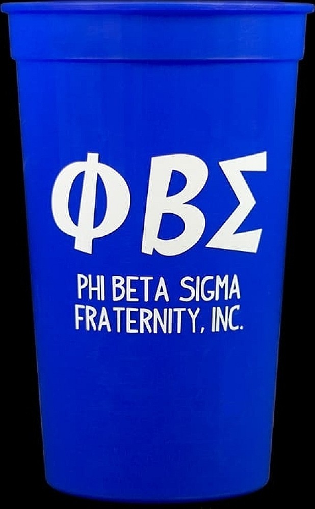 Phi Beta/Β Sigma Plastic Stadium Cups [10 Per Pack - Blue - 22 oz.]