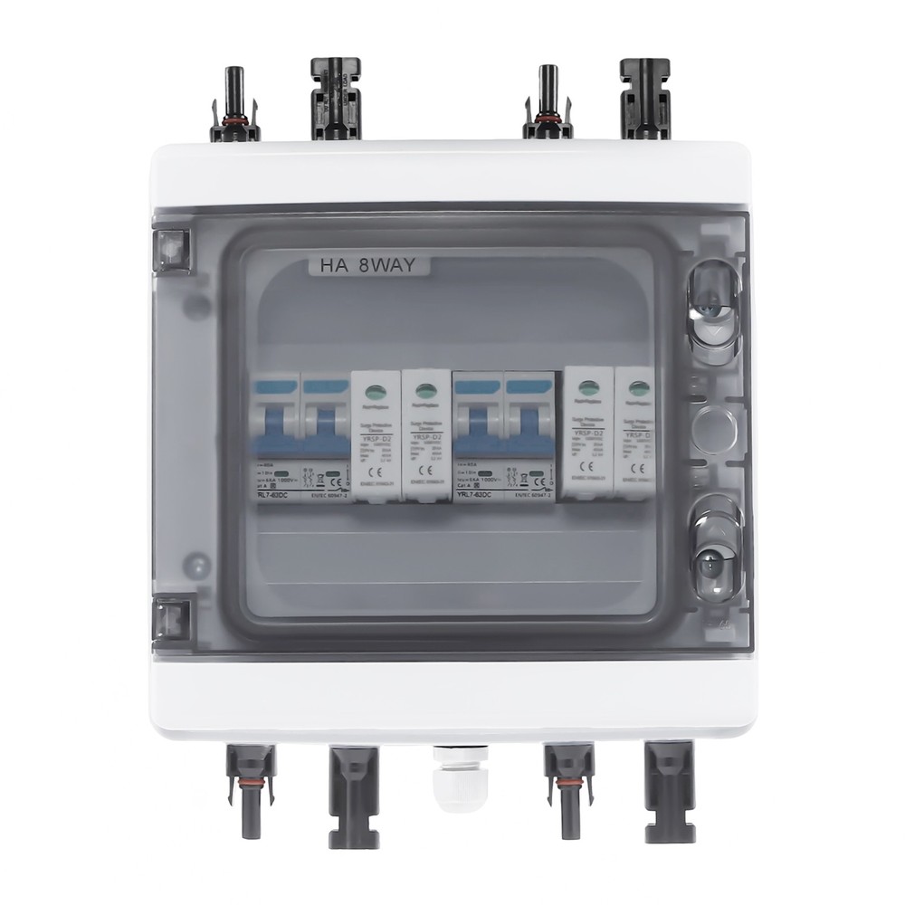 Fit Solar Panel Disconnect Switch Circuit Breaker Solar Combiner Box 2 Strings