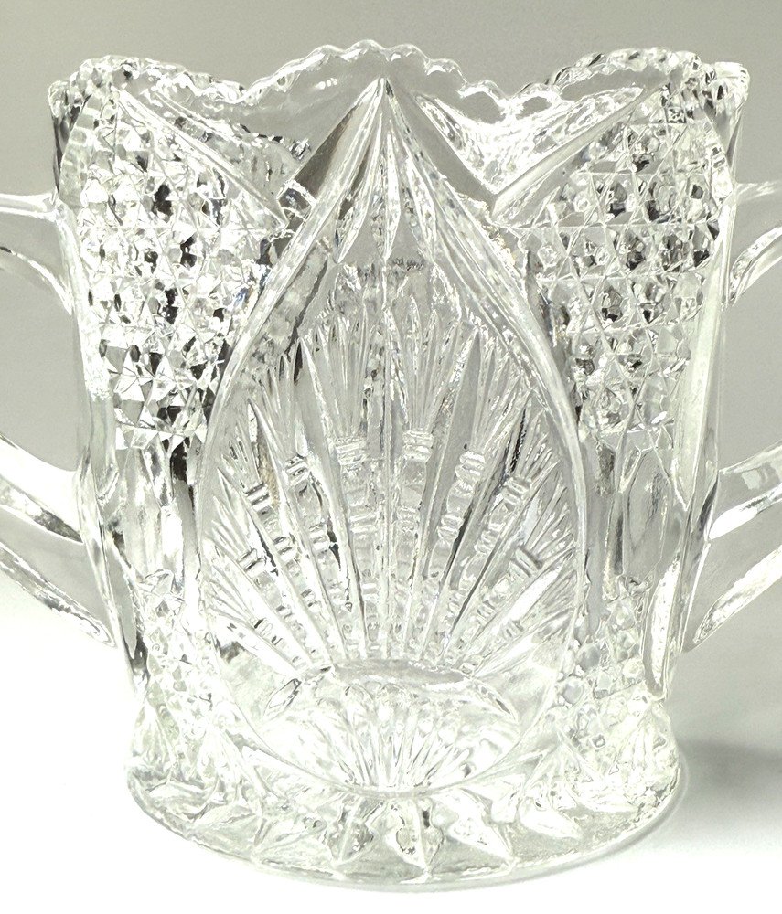 EAPG Glass Cream & Sugar Set