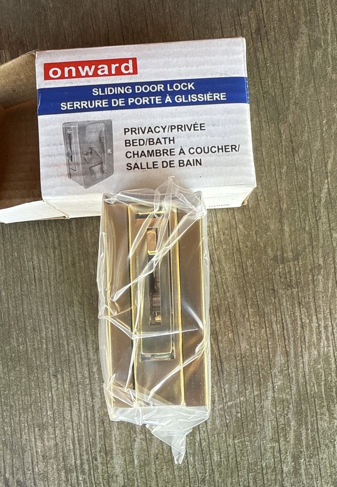 Onward 1701BPS-BC Pocket Door Pull with Privacy Lock - Rectangular, Brass