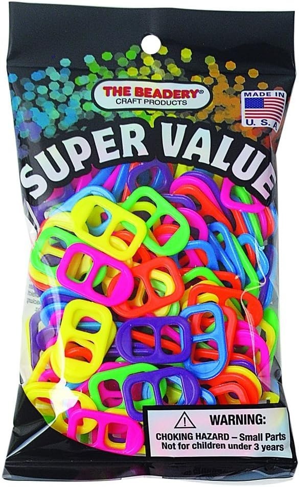 - Plastic Soda Pop Tabs, Hot Multi - 150 Pieces -
