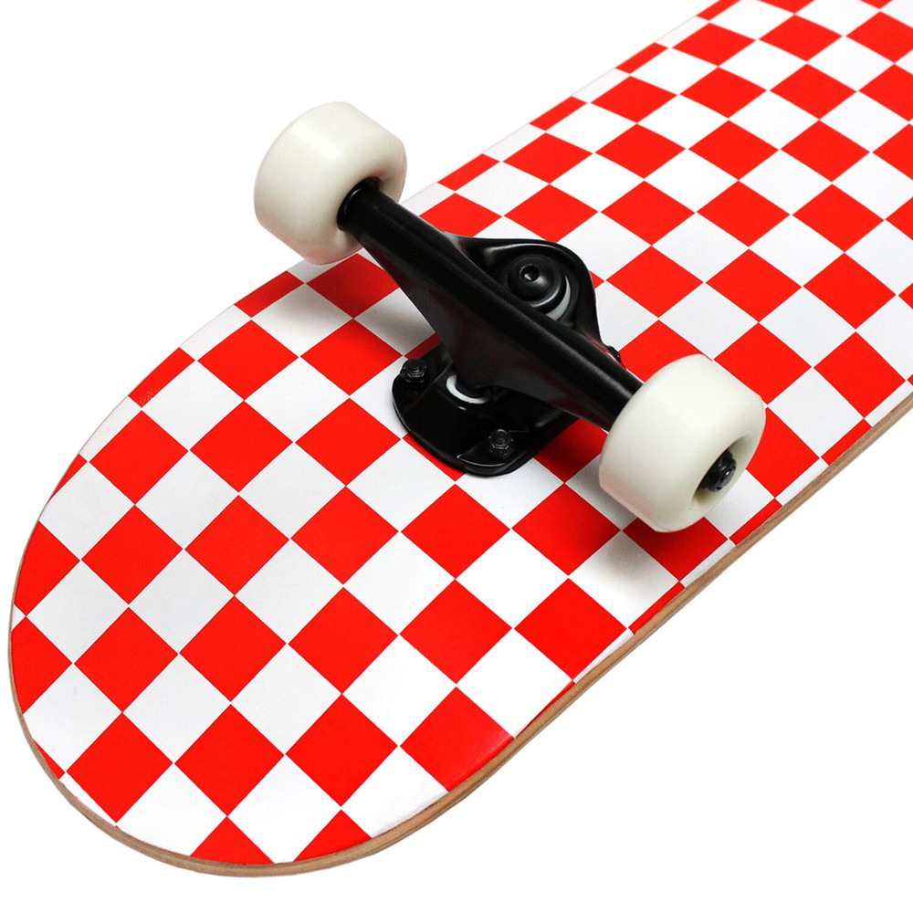 Krown KPC Skateboard Complete White/Red Checker 7.75"
