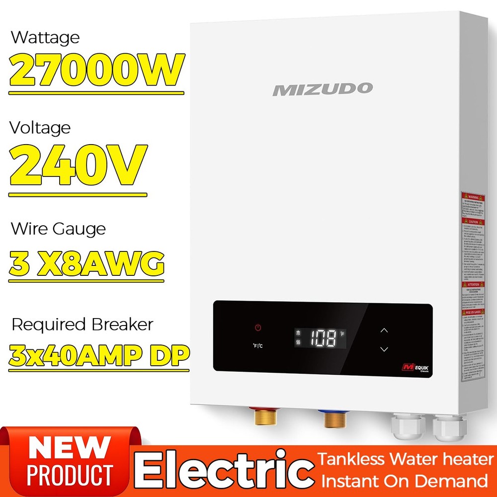 27 kW 240V Electric Tankless Water Heater On demand Instant Hot Water 6.3 GPM