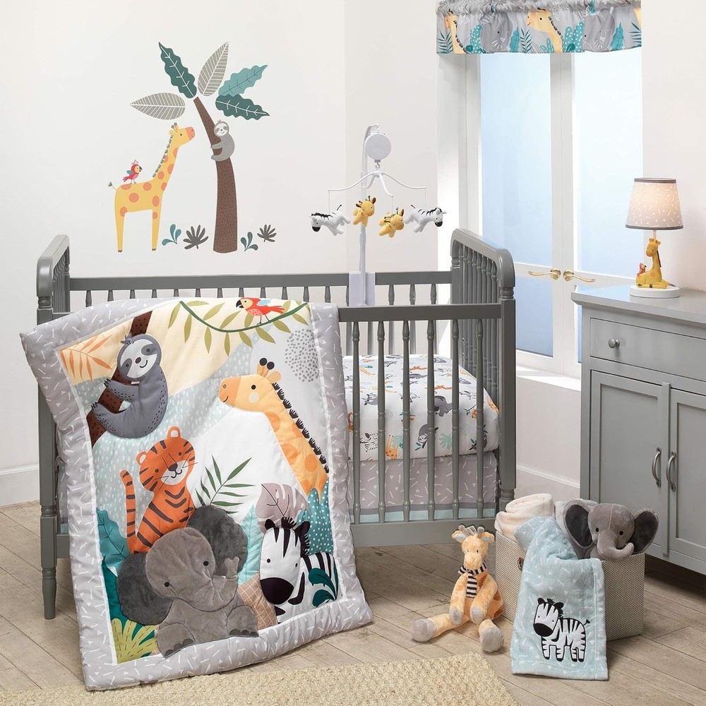 Mighty Jungle 3Piece Crib Bedding Set, Multicolor 283003V