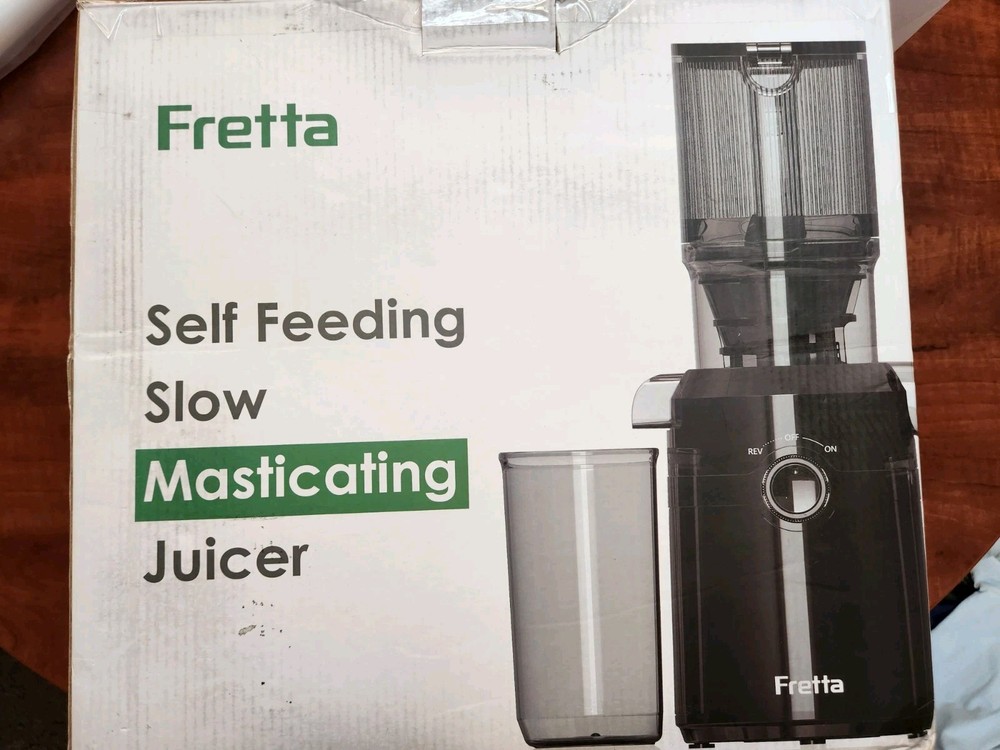 Fretta Self Feeding Slow Masticating Juicer New Open Box
