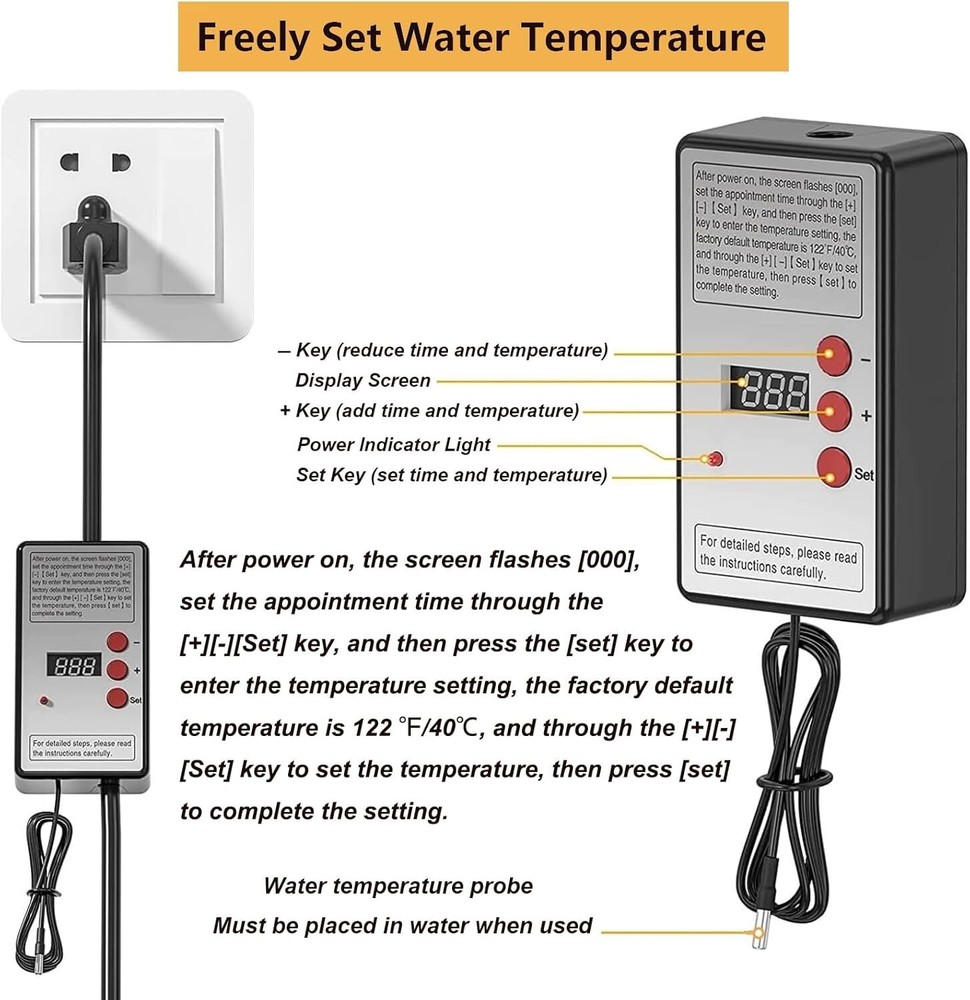 2000W Pool Heater with Stainless Guard - Fast Heating for Inflatable Pools