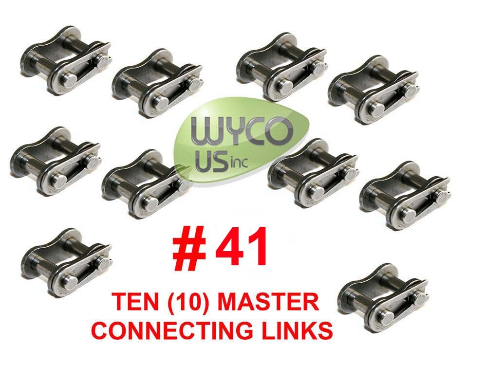 (10) MASTER CONNECTING LINKS #41 FOR ROLLER CHAIN #41, 1/2" PITCH