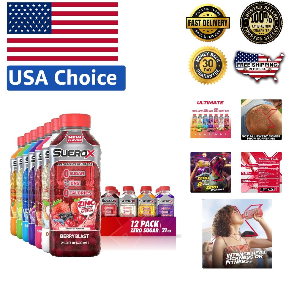 Ultimate 12-Pack Zero Sugar Electrolyte Drink, Hydration & Recovery Solution