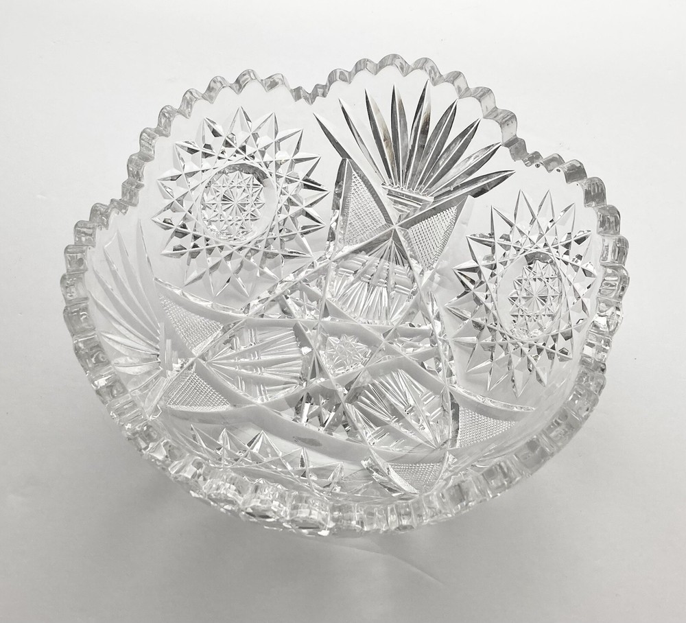 7-Piece American Brilliant Period Cut Crystal Dinnerware Serving Hostess Set