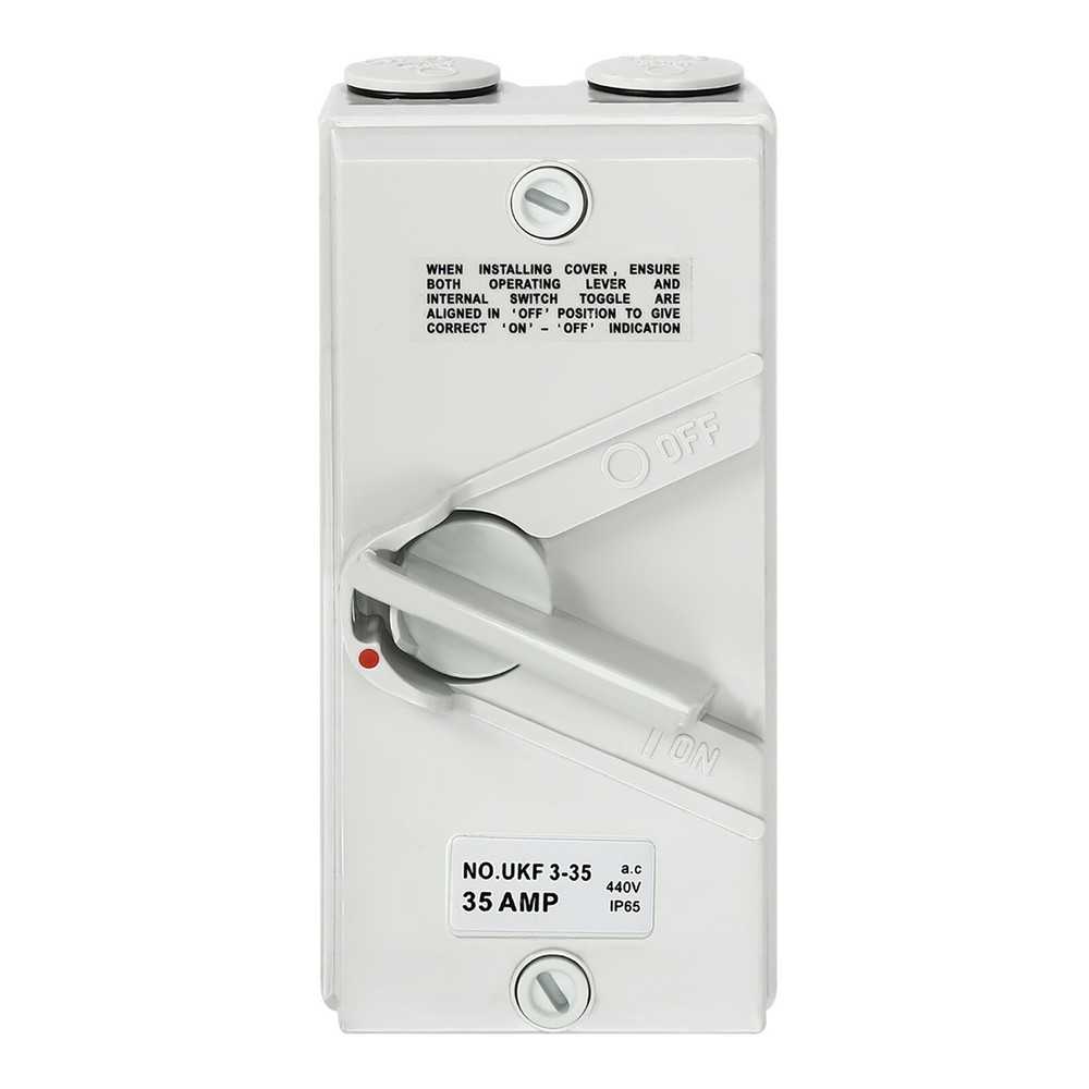 Wall Mounted Disconnector Switch 3-pole Isolation Switch Silver Contact 35a 440v